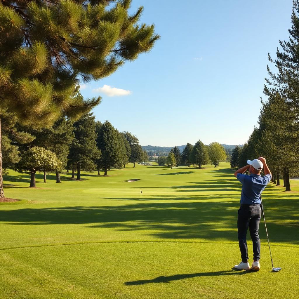 Resortbaan van Bogogno Golf Resort tussen oude bomen