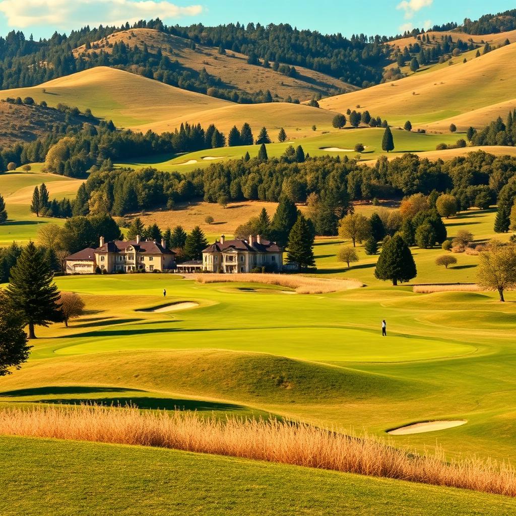 Fairways van Golf Club Castelconturbia tussen glooiende heuvels