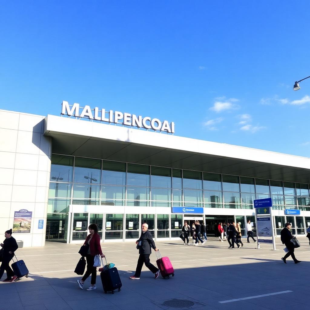 Terminal van luchthaven Malpensa met reizigers