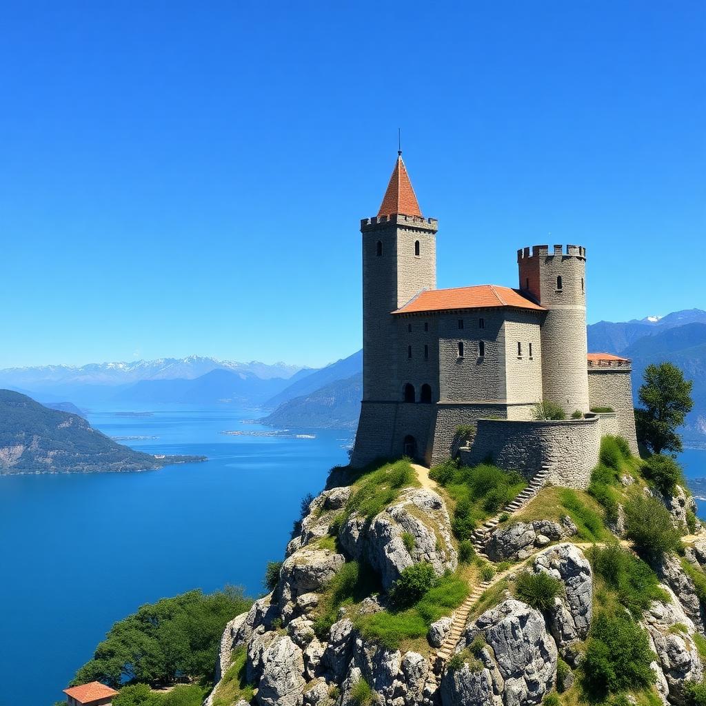 Uitzicht vanaf de muren van de Rocca di Angera